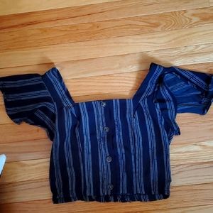 Sienna Sky, Blue Crop Top, Sixe XS